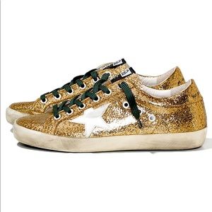 Golden Goose gold glitter sneakers Superstar sz 38